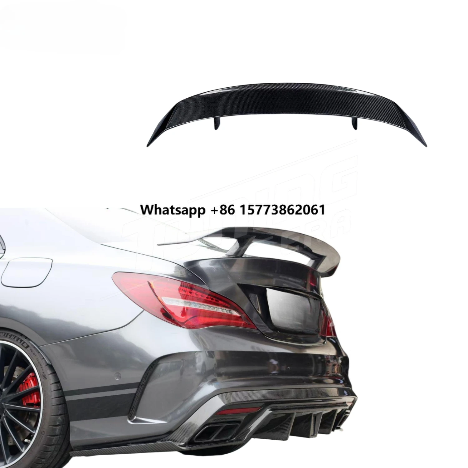 PT Style Carbon Fiber Spoiler Body Kit for  CLA C117 W117 CLA 220/250/260/45 2016-2018 Upgrade