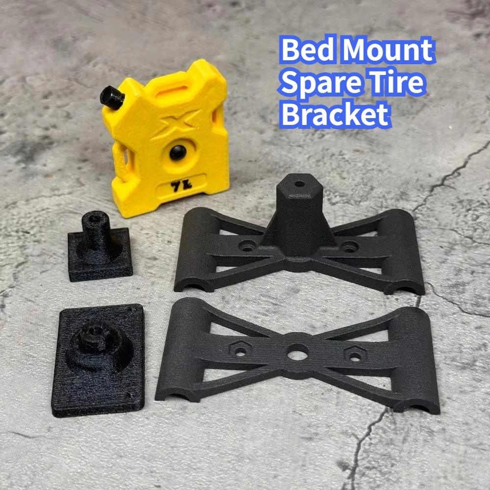 RC Crawler Simulation Bed Mount Spare Tire Bracket for Axial SCX10 SR5 1/10 Customizable Size Offroad Upgrade Decor Accessory