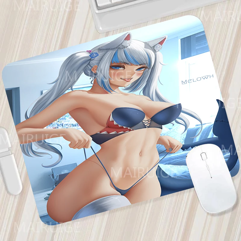 Hololive Nakiri Ayame Small Mouse Pad Gawr Gura Carpet Rug MousePad Anime Sexy Cute Girl Gaming Office Accessories Keyboard Pad