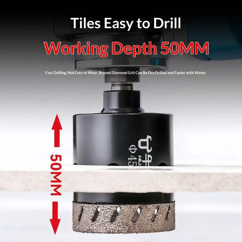 Hot Sale 1PC Diamond Coated  Drill Bit Heavy Duty Dry Wet Cutting Smooth Clean Drilling Tool For Tile Marble Granite Glass Stone