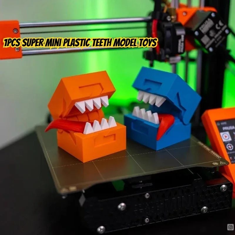 

1PC Super Mini Plastic Teeths Model Toys Cube Creative Ornament 3D Printed Movable Funny Building Blocks Toys For Festival Gifts