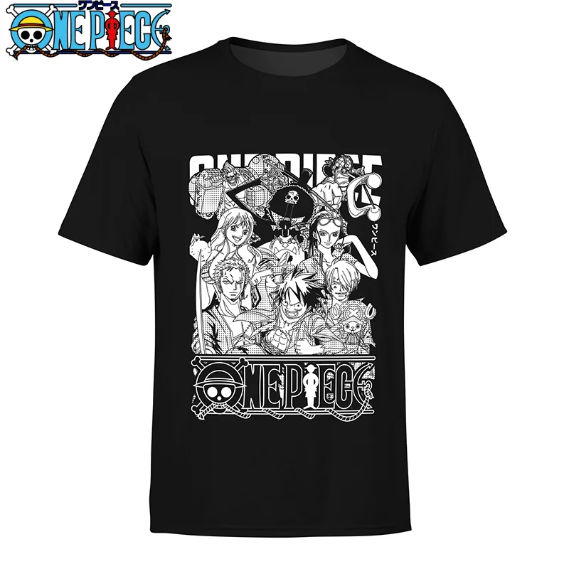 

Men's Anime One Piece New Summer Round Neck Short Sleeve T-Shirt Comfortable Breathable Cotton Short-Sleeved Top for Casual Wear