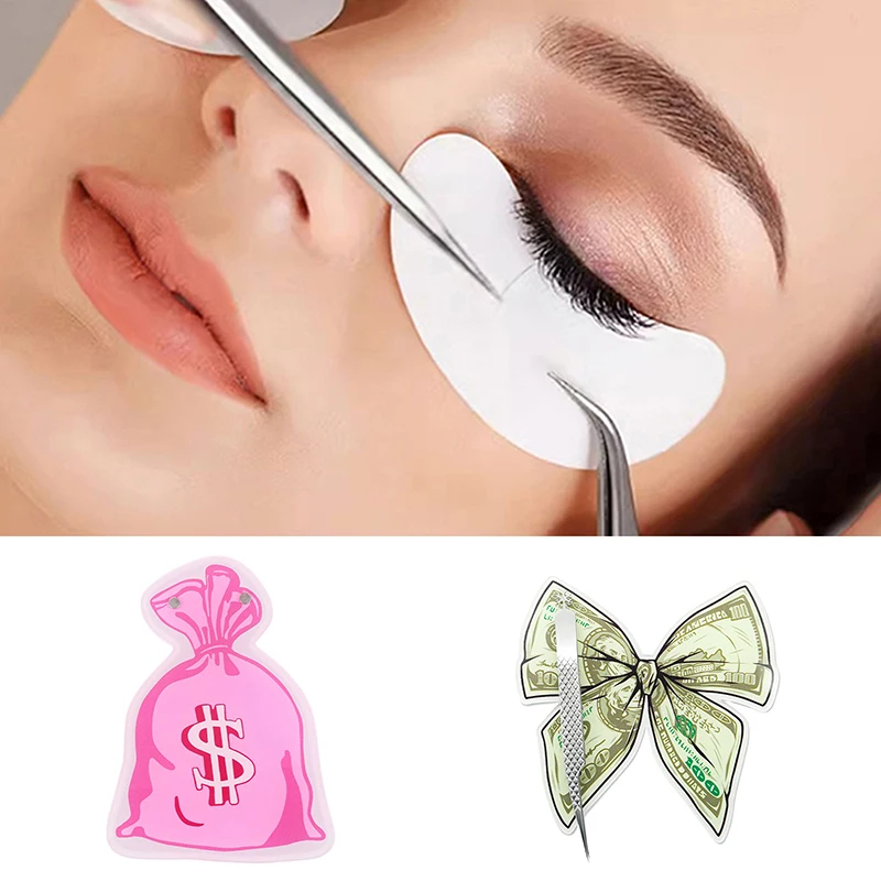 Acrylic Dollar Bag Dollar Bow Pattern Shape False Eyelash Tray Stand Holder Eyelash Extensions Hand Plate Eye Lash Grafting Tool