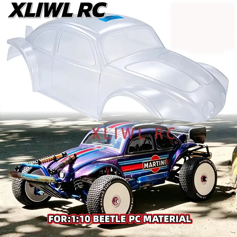 1 Set Vintage Beetle PC Body Shell - 1/8 1/10 Clear Cover for 313-360mm Wheelbase Crawler/Short Course Truck