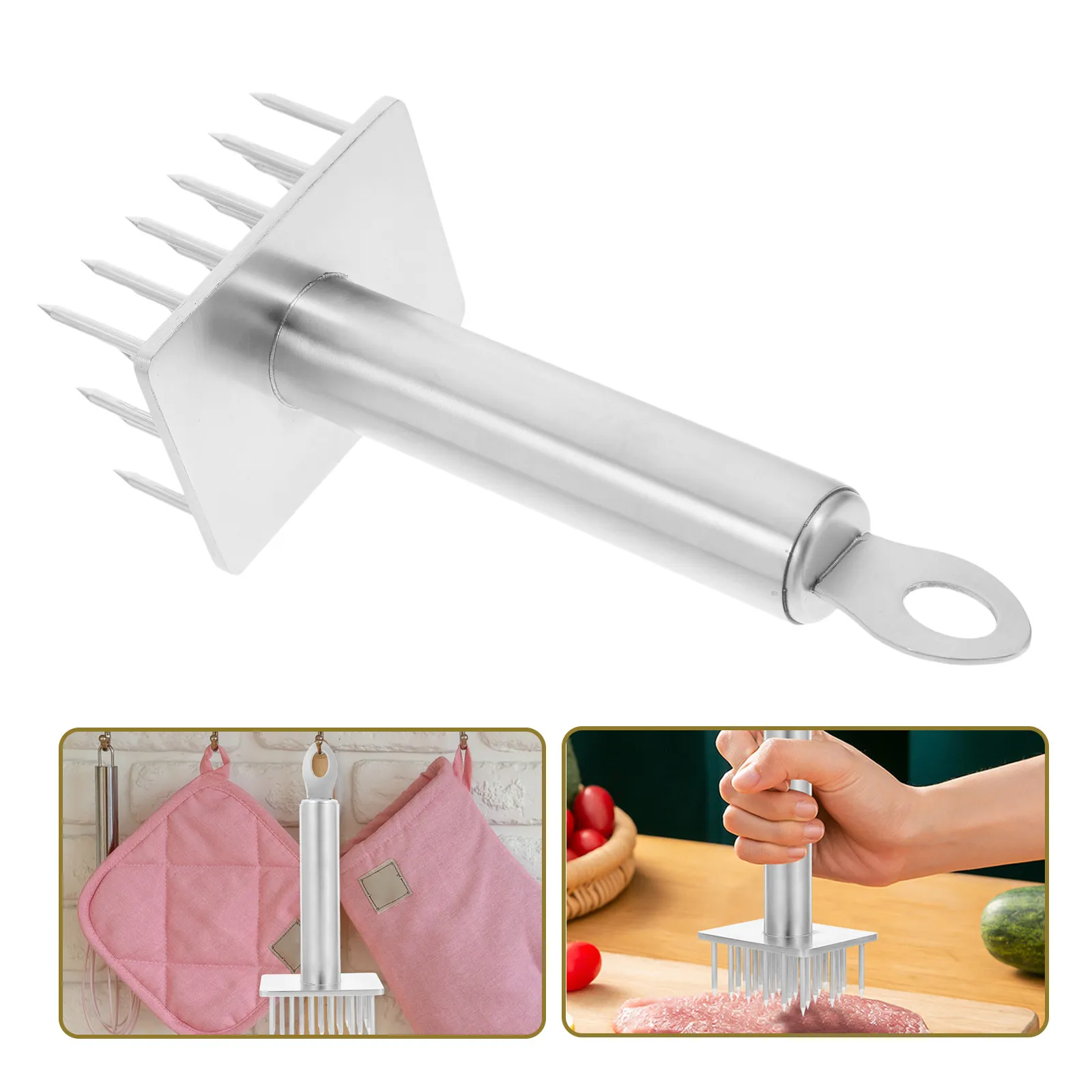 Stainless Steel Meat Inserter Needle Tool Meat Tenderizer Kitchen Mallet Heavy Duty Pork Beef Lamb Tenderizing Equipment