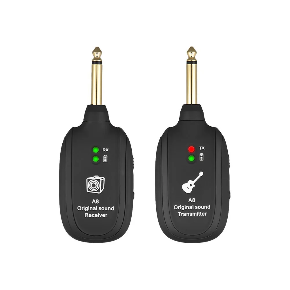 Guitar Wireless System 20Hz-20KHz Acoustic Transmission Rechargeable Transmitter Receiver for Electric Guitar Bass Rich