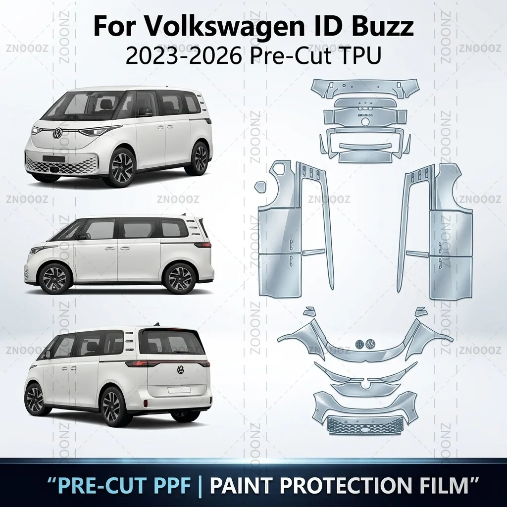 For Volkswagen ID Buzz 2023-2026 Pre-Cut TPU PPF Paint Protection Film Full Vehicle Glossy Clear Matte Black Anti Yellowing