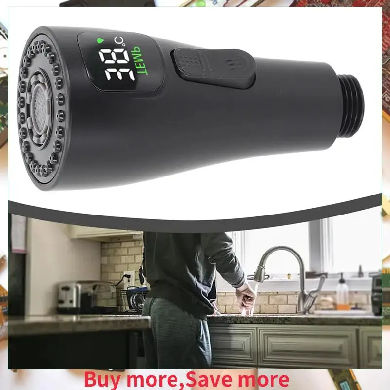 

Светодиодный смеситель, сменная насадка для смесителя, кухонная поворотная головка, цифровая выдвижная насадка-[A002]