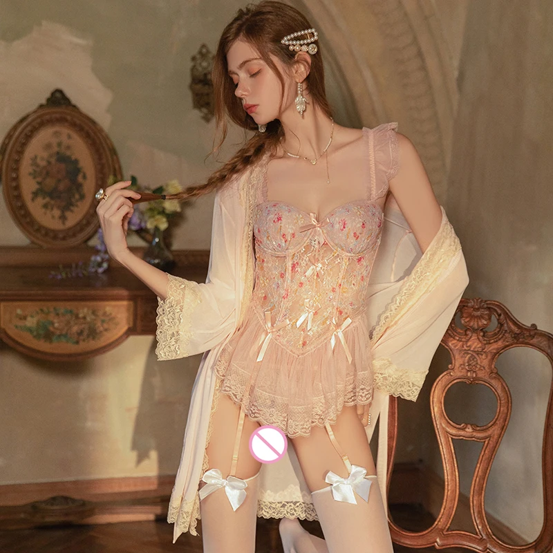 Rosa Blumen Süße Porno Bügel Korsett Strumpfgürtel Sexy Weibliche Dessous Heiße Nacht Kleid Porno Babydoll Dessous Frauen Unterwäsche сексуальное белье женское dessuos damen reizwäsche белье женское сексуальное
