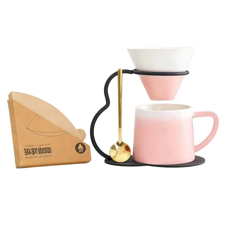 

Pour Over Coffee Maker Set 40Pcs Paper Filter Coffee Set Pour Over Coffee Dripper Set-LICG