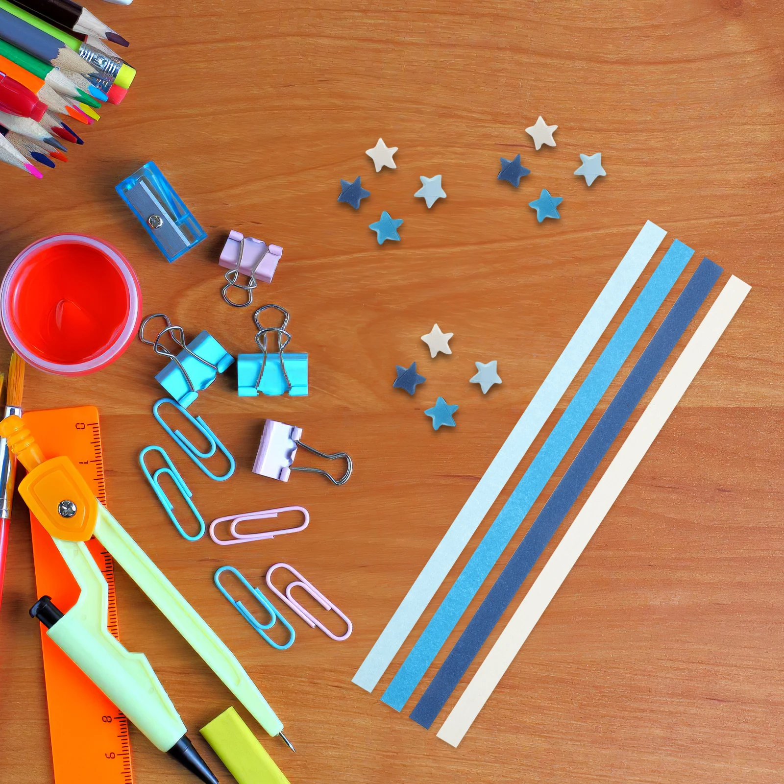 1560pcs Handmade Origami Star Paper Strips 8.3X0.4Inches Colorful Gradient Folding Paper For Diy Craft School Party