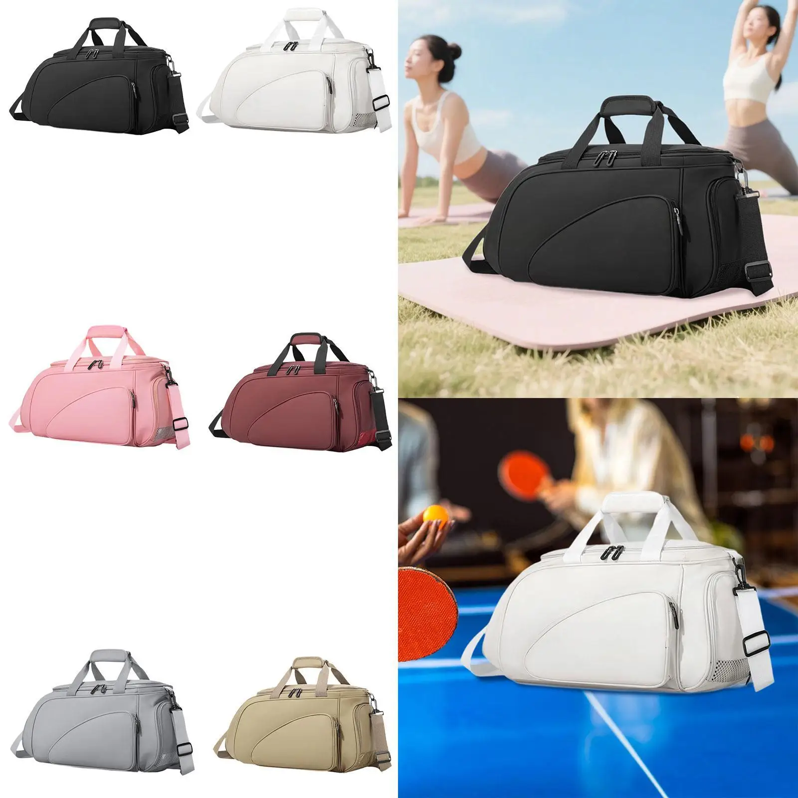 

Table Tennis Bag Independent Shoe Compartment Multi Pocket Design Oxford Cloth