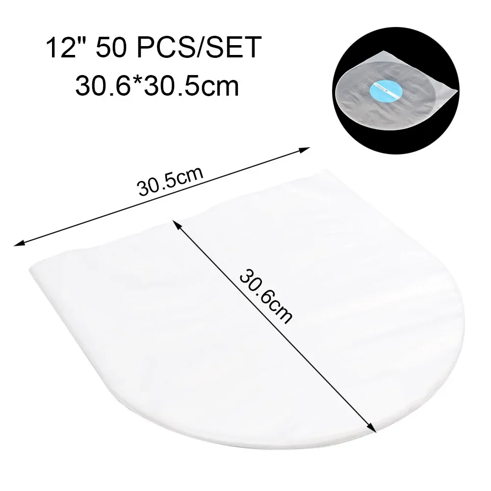 

Crystal Clear Vinyl Record Sleeves 50 Pack Of Anti Static LP Protecter Bags For 12 10 7 Inch Records Premium Quality