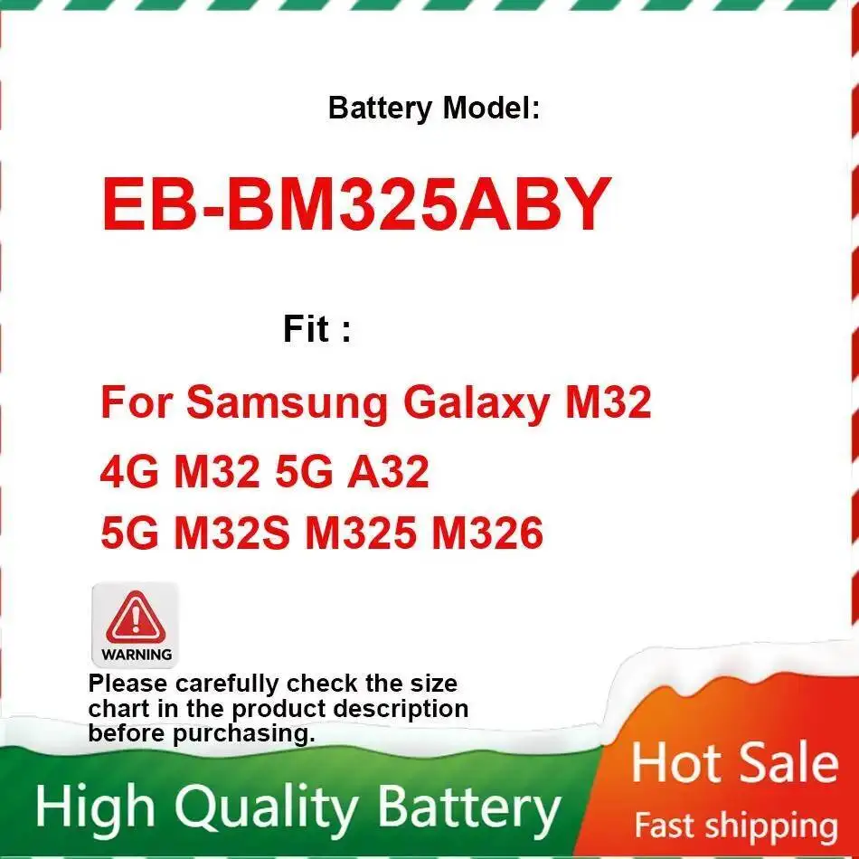 

Mobile Phone Battery EB-BM325ABY 6000Mah For Samsung Galaxy M32 4G 5G A32 M32S M325 M326