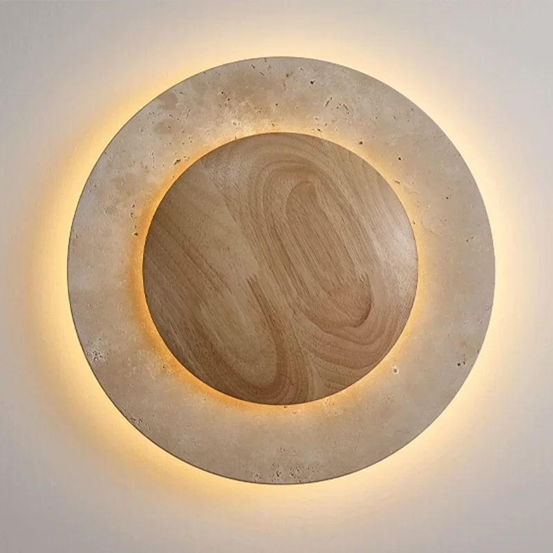 Yellow Cave Stone Chinese Retro Wasabi Living Room Background Creative Lamps Nordic Bedroom Wall Lights for The Aisle Entrance