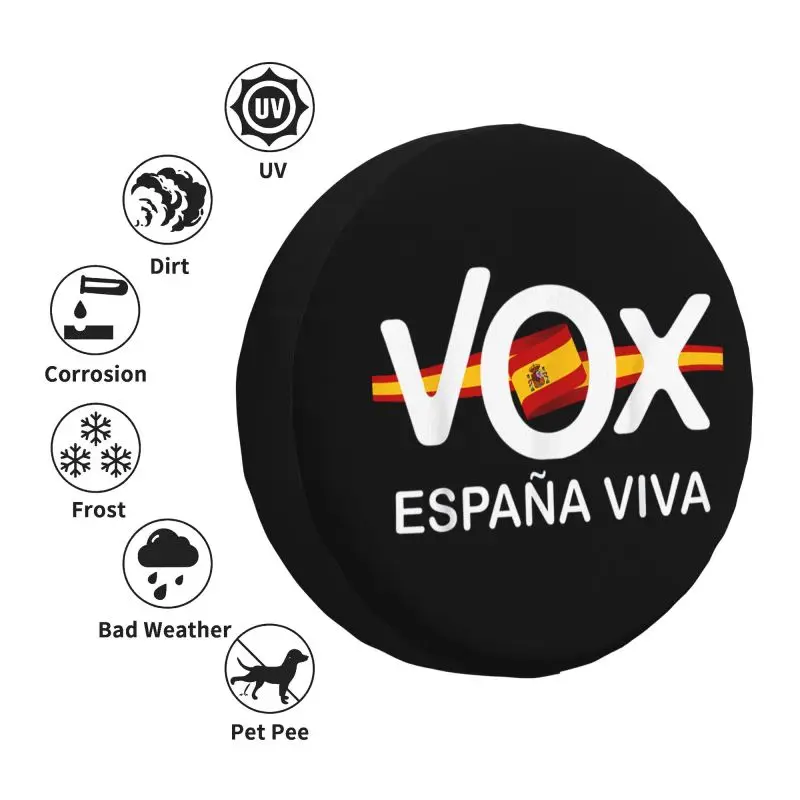 Cubierta de neumático de repuesto personalizada Espana Viva Vox para Honda CRV bandera de España 4WD 4x4 protectores de ruedas de coche de remolque 14 "15" 16 "17" pulgadas