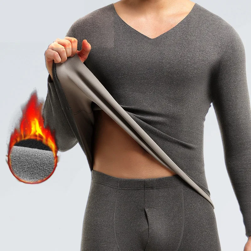 Men Thermal Underwear Suit Sexy Men Seamless Long Johns Male Warm Plus Velvet Lounge Pajamas Man Tights Undershirt Leggings Sets