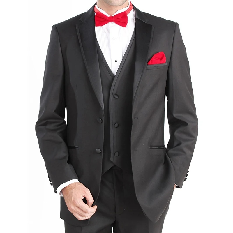 Drak gray Wedding Groom Tuxedos 3 Piece Notched Lapel Two Button Custom Made Business Party Men Suit (Jacket+Pants+vest)