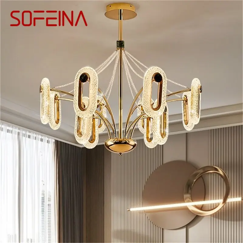 

SOFEINA Nordic Chandelier Lamp Fixtures Modern Pendant Lights Five Rings LED Home for Home Decoration