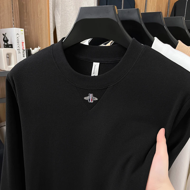 2025 Autumn New Bee Logo Dralon Commuting Office Casual Fashion Long Sleeve Sweatshirt T-Shirt