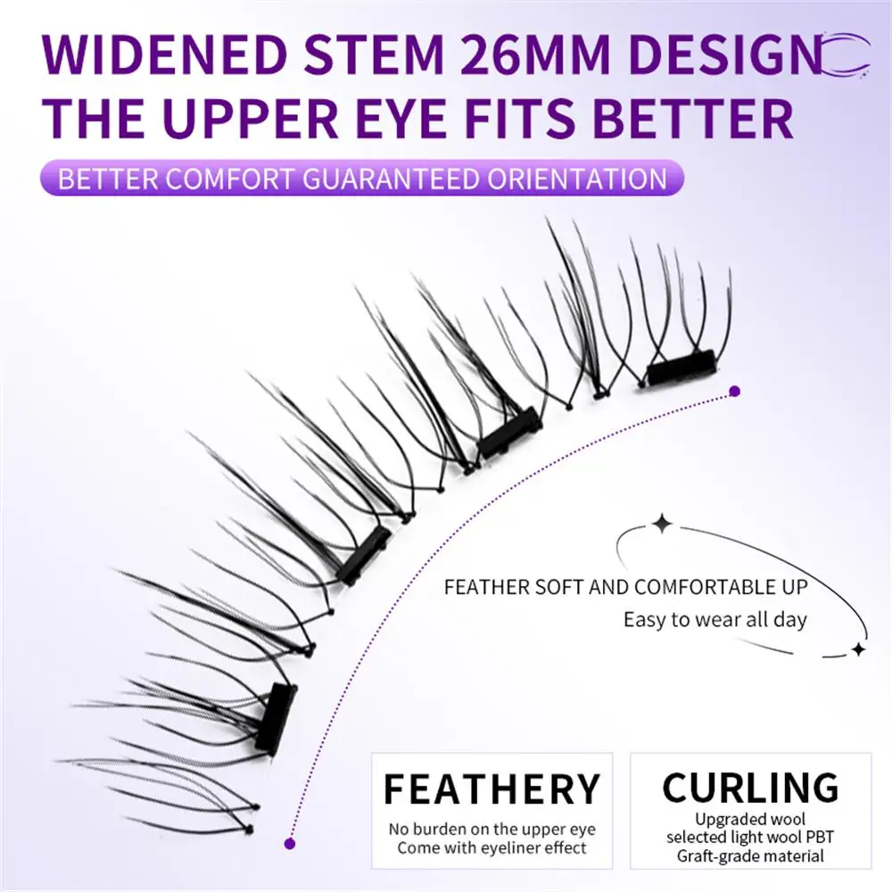 Kein Kleber erforderlich, magnetisches Wimpern-Set, natürliches Aussehen, wiederverwendbare magnetische falsche Wimpern, einfach zu tragen