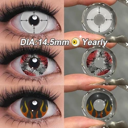 MAGITSTER Colorful Cosplay Contact Lenses Eye Lenses Multicolored Lenses Halloween Lenses White Black Red Lenses Yearly 1 Pairs