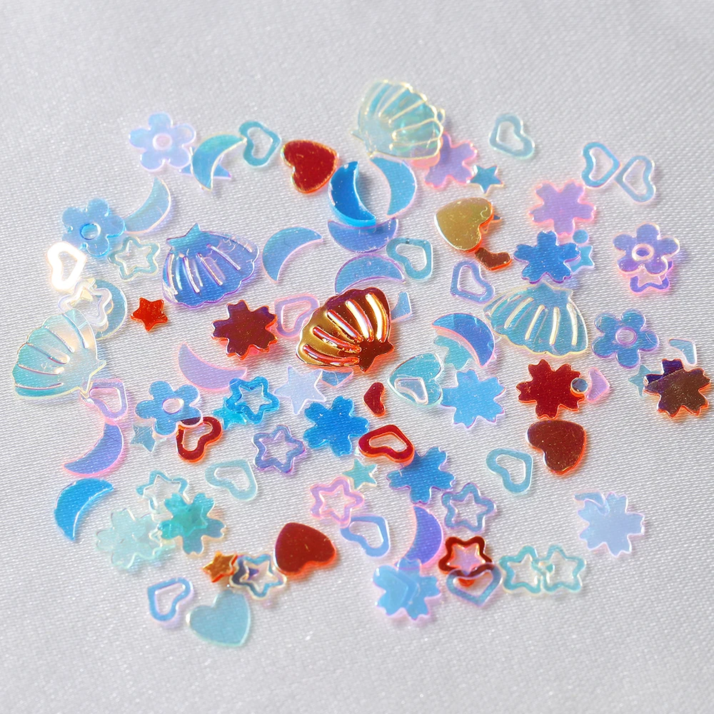 10g/Lot Mixed AB Color Star Shell Sequin Heart Colorful Glitter Fillings for DIY Epoxy Resin Mold Crafts Nail Art Decoration