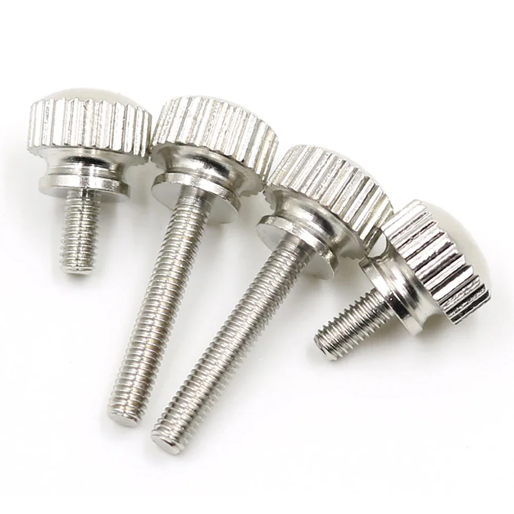 M3 18/25/30mm M2 M2.5 Straight Grain Knurled Thumb Screws Stainless Steel Hand Grip Knob Bolts
