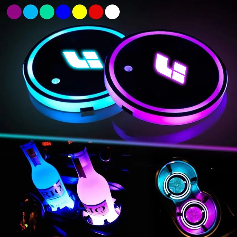 

LED Car Water Cup Mat Drink Holder For LEADING IDEAL Li Auto One L6 L7 L8 L9 Emblem Auto Interior Decorative Atmosphere Lights