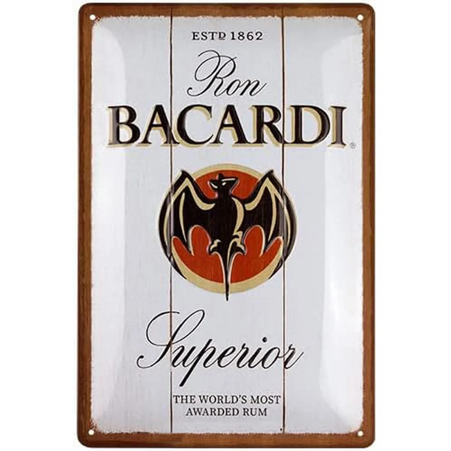 1Pc Vintage Bacardi Rum Metal Aluminum Signs Plaque Plate Retro Wall Art Posters for Man Cave Bar Pubs Clubs Painting Decoration