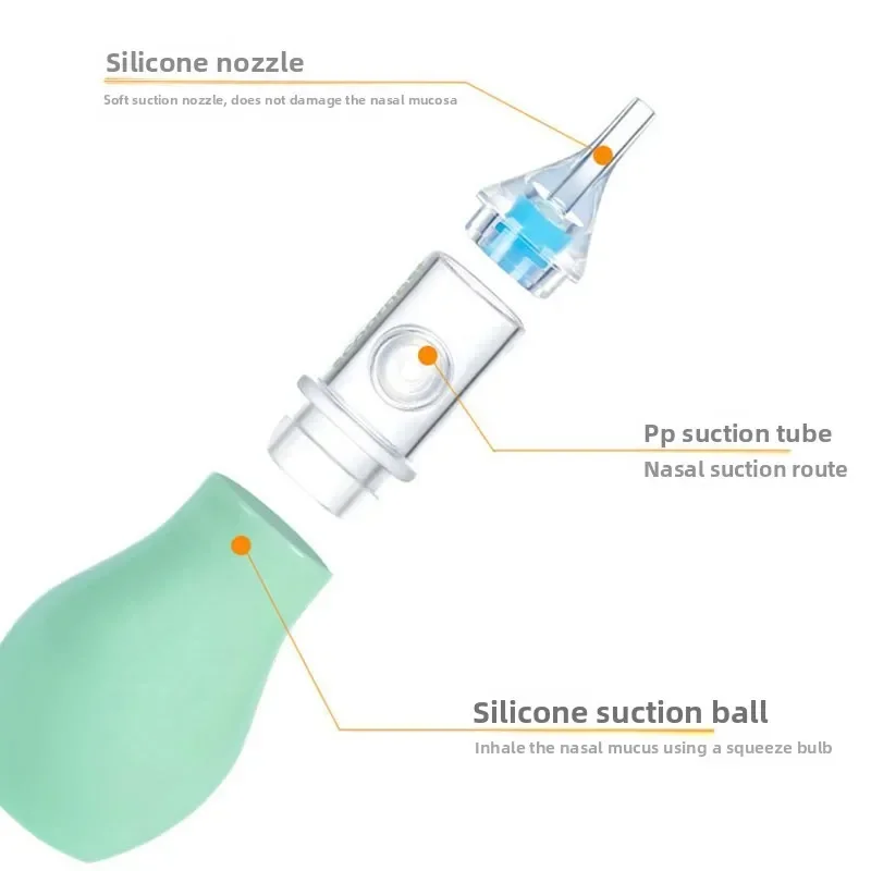 مجموعة شفاط أنف الطفل - منظف أنف يدوي مضاد للتدفق الخلفي مع ملاقط لحديثي الولادة، يخفف أنفًا محشوًا ويزيل الخنازين بلطفًا #4