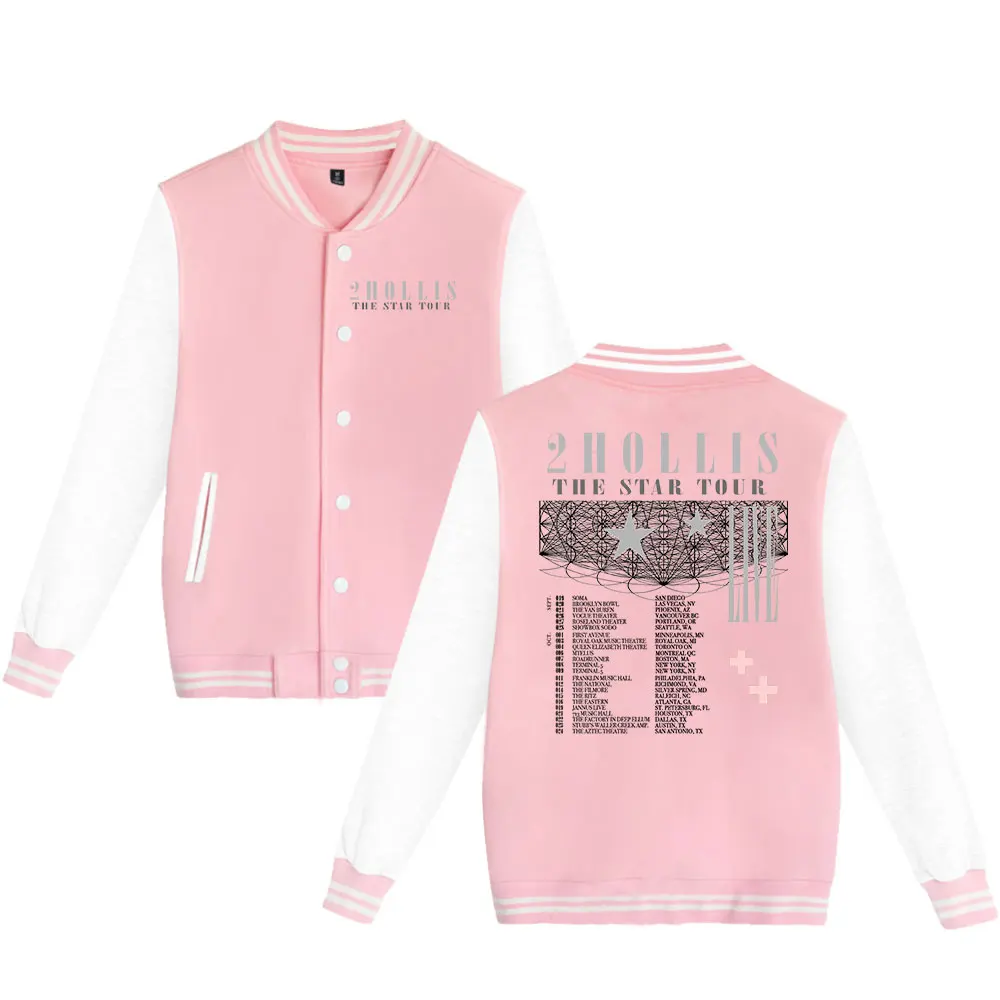 2hollis スターツアー 2025 野球ジャケット マーチ ユニセックス ファッション カジュアル 長袖服