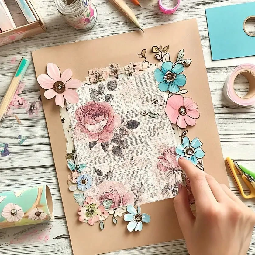 36 ورقة الإبداعية خمر نمط قصاصات ورقية حزمة، القرطاسية خمر الفن الحرفية نمط سكرابوكينغ ورقة لمجلة غير المرغوب فيه