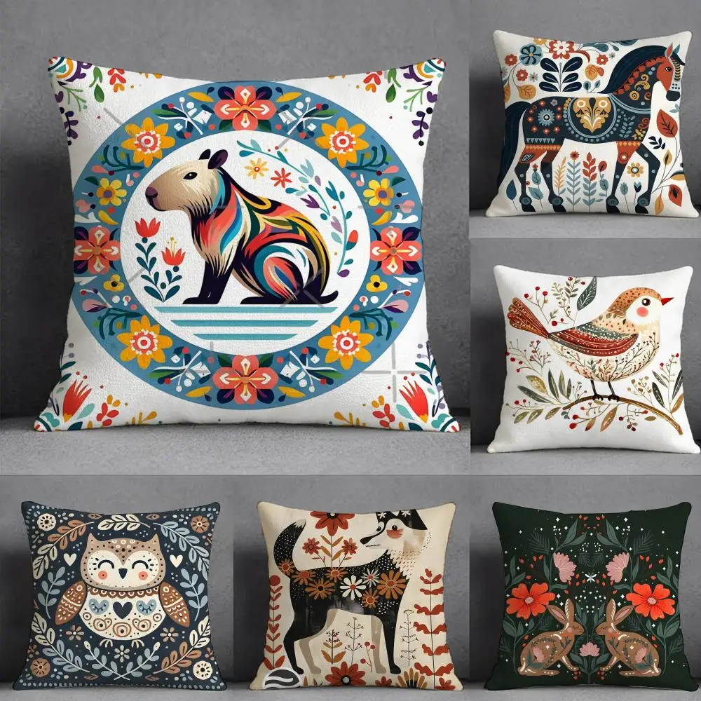 Animal And Natural Pillow Case Pillowcase, Double-sided Printed, Sofa Cushion, Bedroom Headboard Pillow