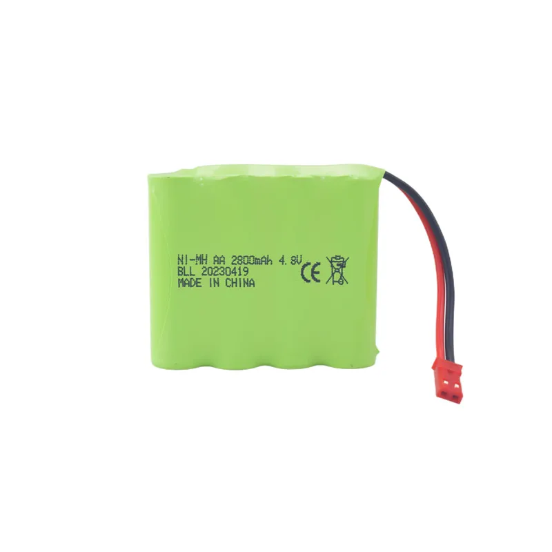 Pacco batteria 2 pezzi 4.8V 2800mAh con spina JST-2P + cavo di ricarica USB per giocattoli elettrici, escavatori, camion e veicoli di ingegneria