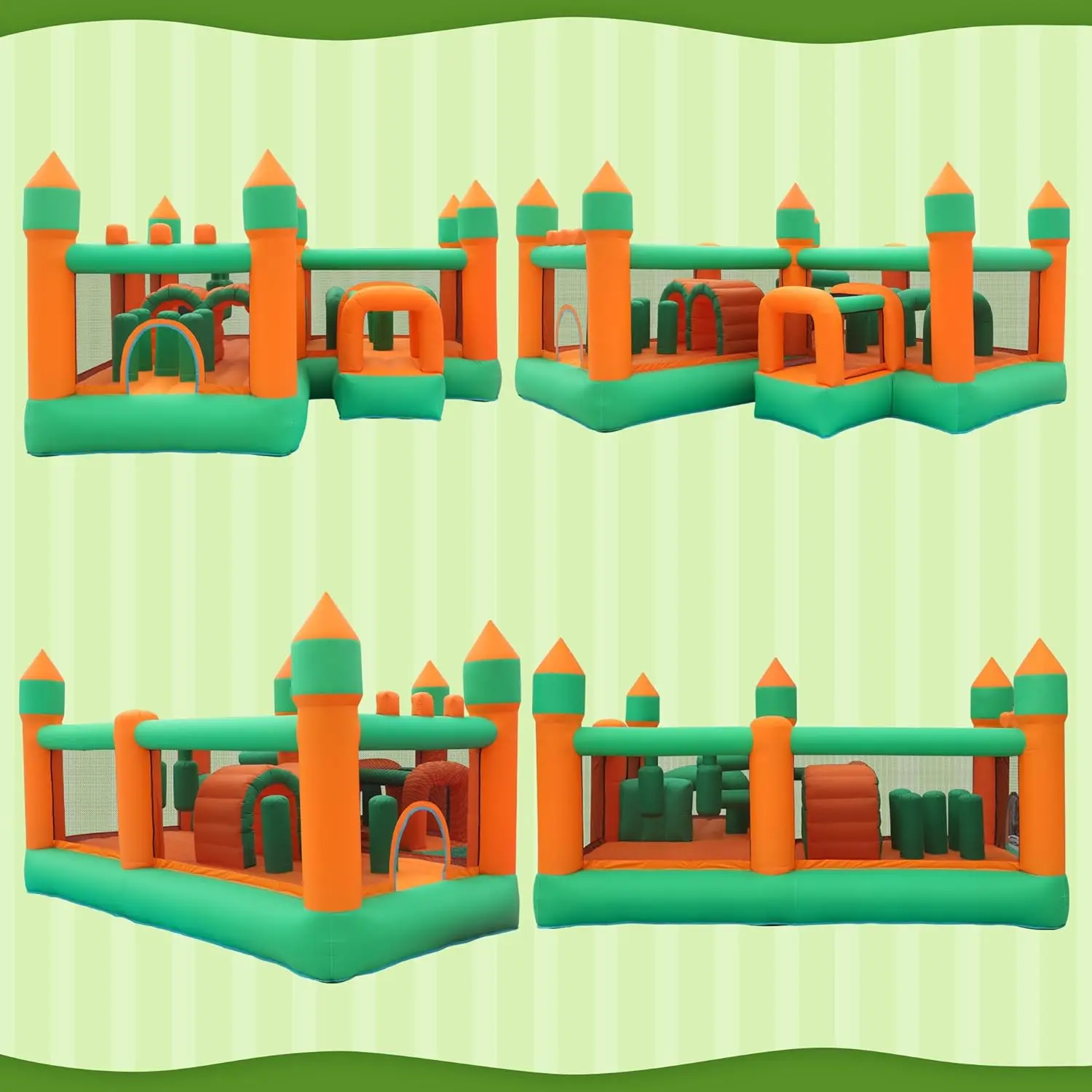 Bounce House Kids Obstacle Castle สําหรับกลางแจ้งในร่ม, Bouncer คุณภาพสูง, ติดตั้งง่ายและจัดเก็บ