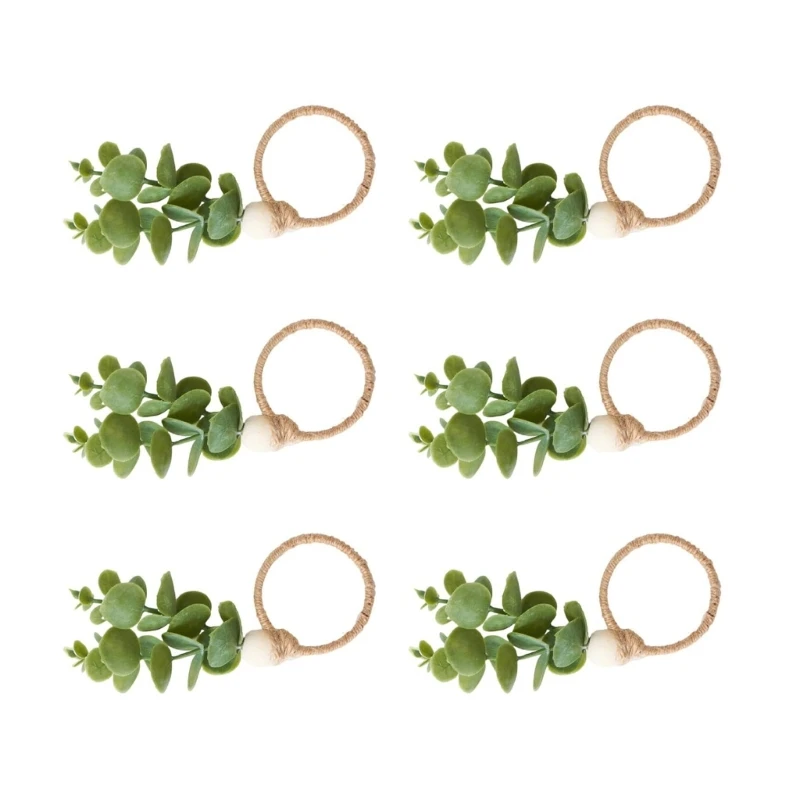 6/12Pcs Elegant Napkin Buckle Rustics Leaf Napkin Rings Weddings Party Table Decorations for Dining Table Setting K92A
