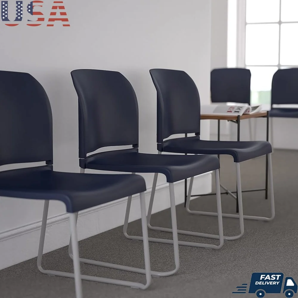 

Ergonomic Contoured Stacking Chairs Set of 5 Perfect Offices Waiting Rooms Durable Comfortable Design