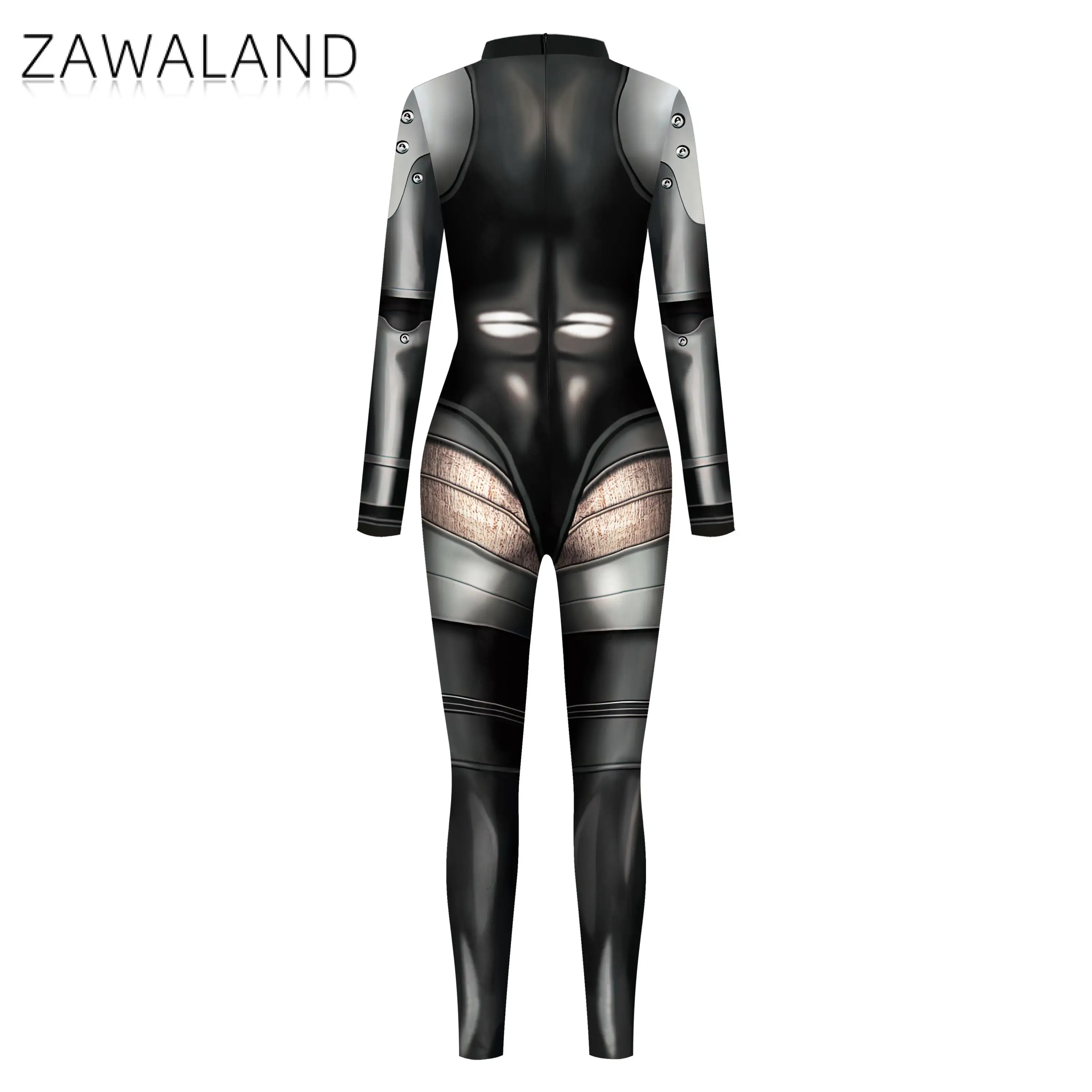 Zawaland Punk Robot Cosplay Traje para Mulheres, Bodysuit Zentai, Festa de Halloween, Show Macacão, Senhoras Spandex Festival Roupa Apertada, Zentai