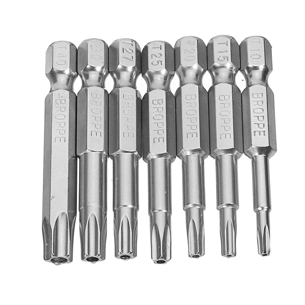 7pcs Broppe /set Star Bit Magnet Driver Bit Screwdriver 1/4