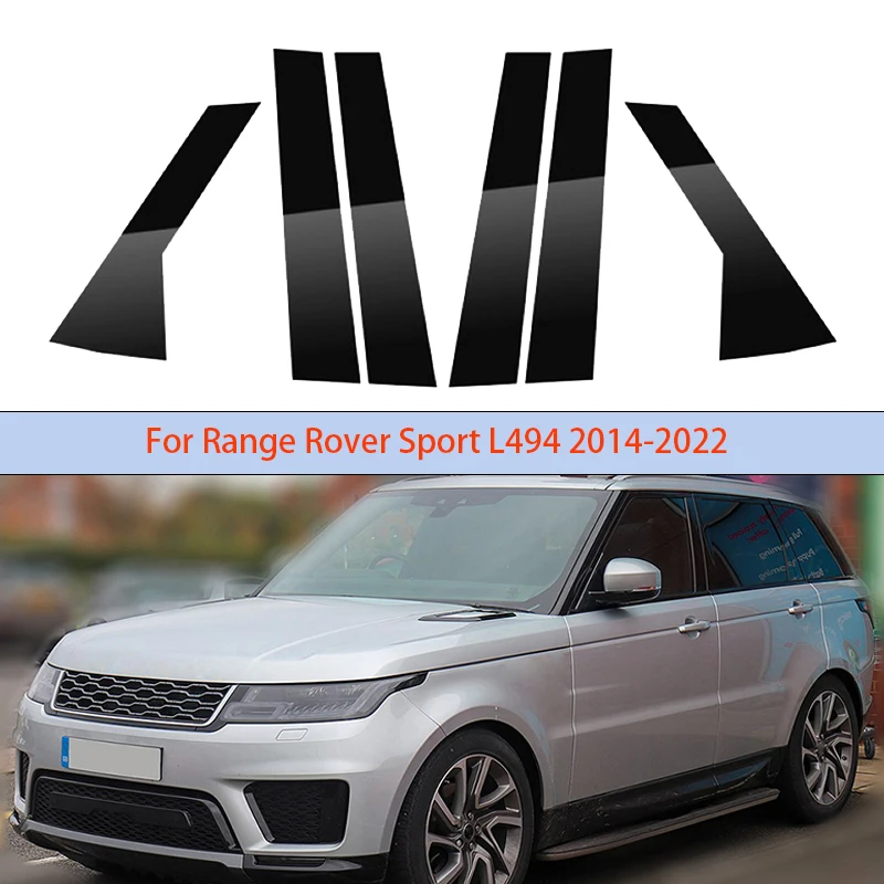 6Pcs Glossy Black Window Door Column B C Pillar Post Cover Trim For Range Rover Sport L494 2014-2021 2022 Decoration Stickers