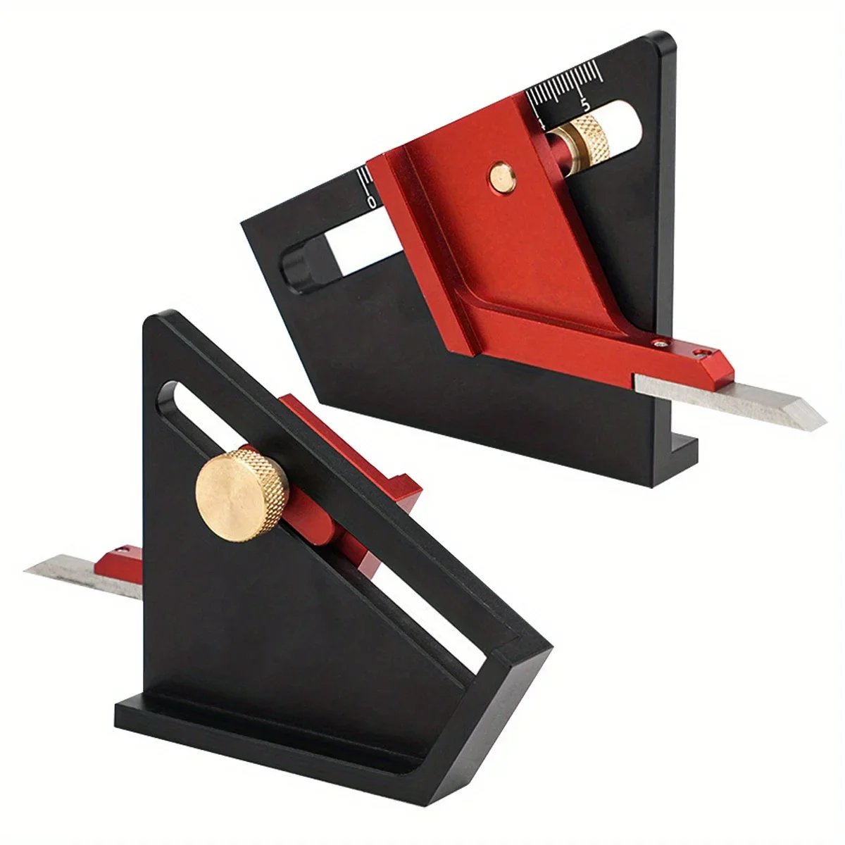 Adjustable Center Line Marking  and Mortises 1/2 Sawing Drawing Tools 0-58mm - Aluminum Alloy Woodworking Router Depth Gauge