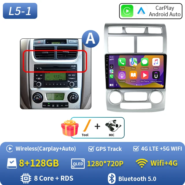 Android 16 autoradio voor Kia Sportage 2 2004 2005 2006 2007-2010 Auto Carplay GPS Multimedia Speler Stereo Navigatie Head Unit