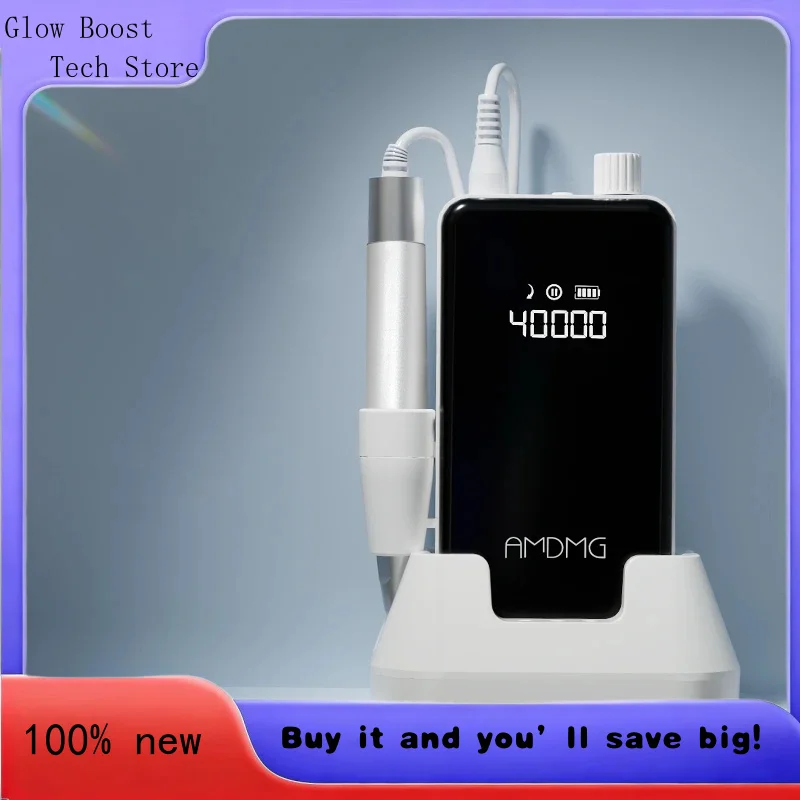

Glow AMDMG UNIQUE DESIGN Coreless Nail Drill 40000 Rpm Hand Piece Portable Nail Polisher Nail File Elderl