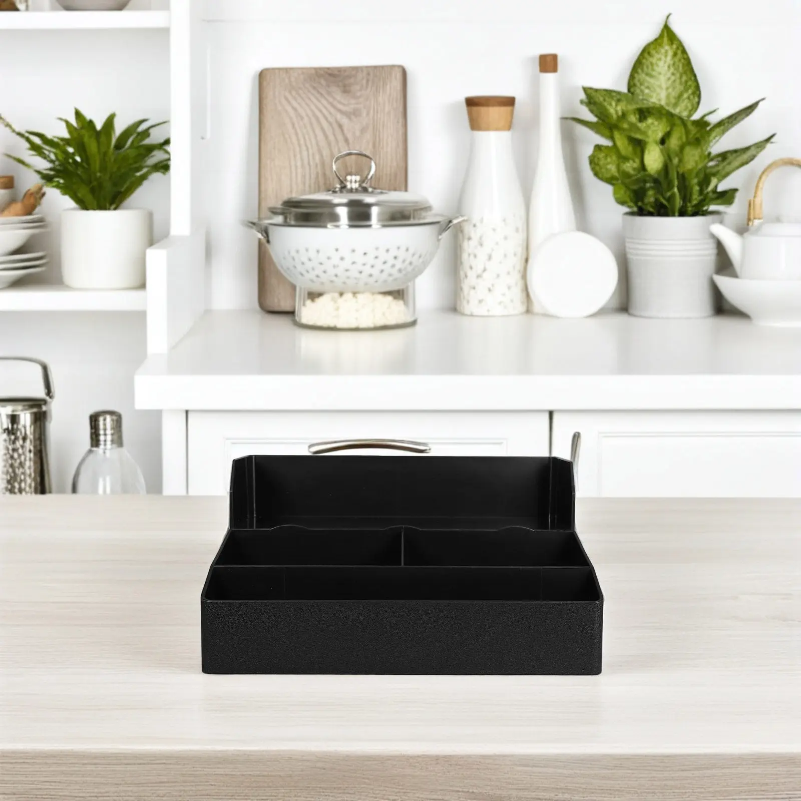 Milk Tea Shop Paper Cup Holder Organizer Countertop Large Storage Compartments Straw Spoon Holder Efficient Workspace