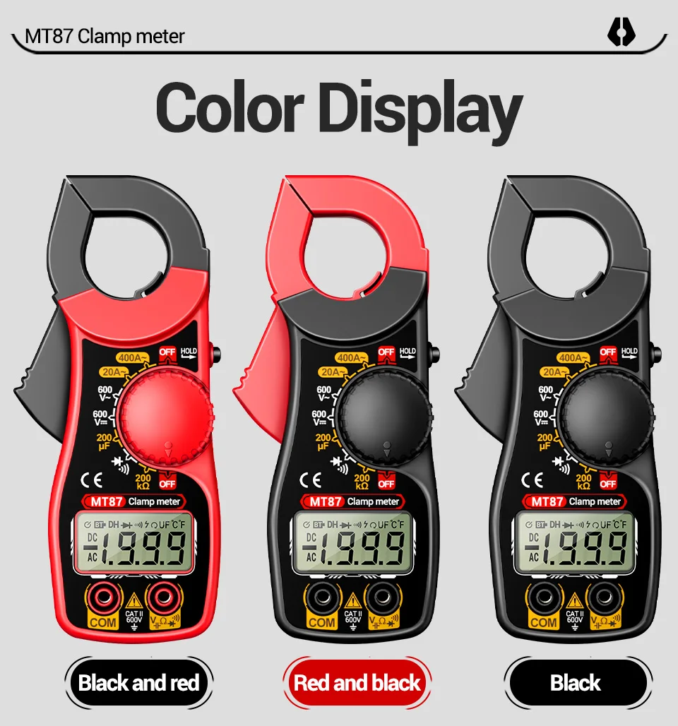 Professionelles Multimeter Stromzangenmessgerät Digitale Spannungsmessung 1,45 Zoll Große Messzange Strom NCV Ohm Hochpräziser Detektor Werkzeuge ANENG MT87 – Detail 14