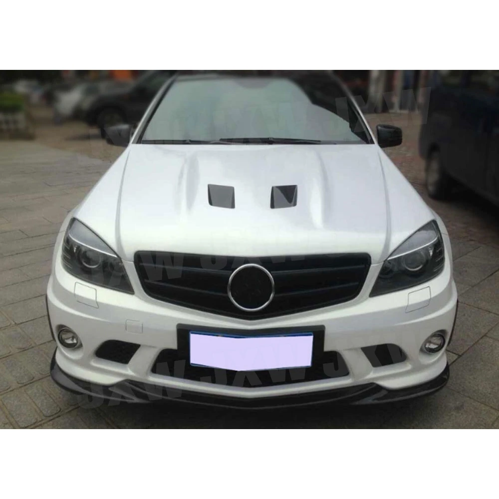 Carbon Fiber Front Bumper Lip Spoiler for Mercedes Benz C Class W204 C63 AMG Sport 2008 -2011 Car Styling