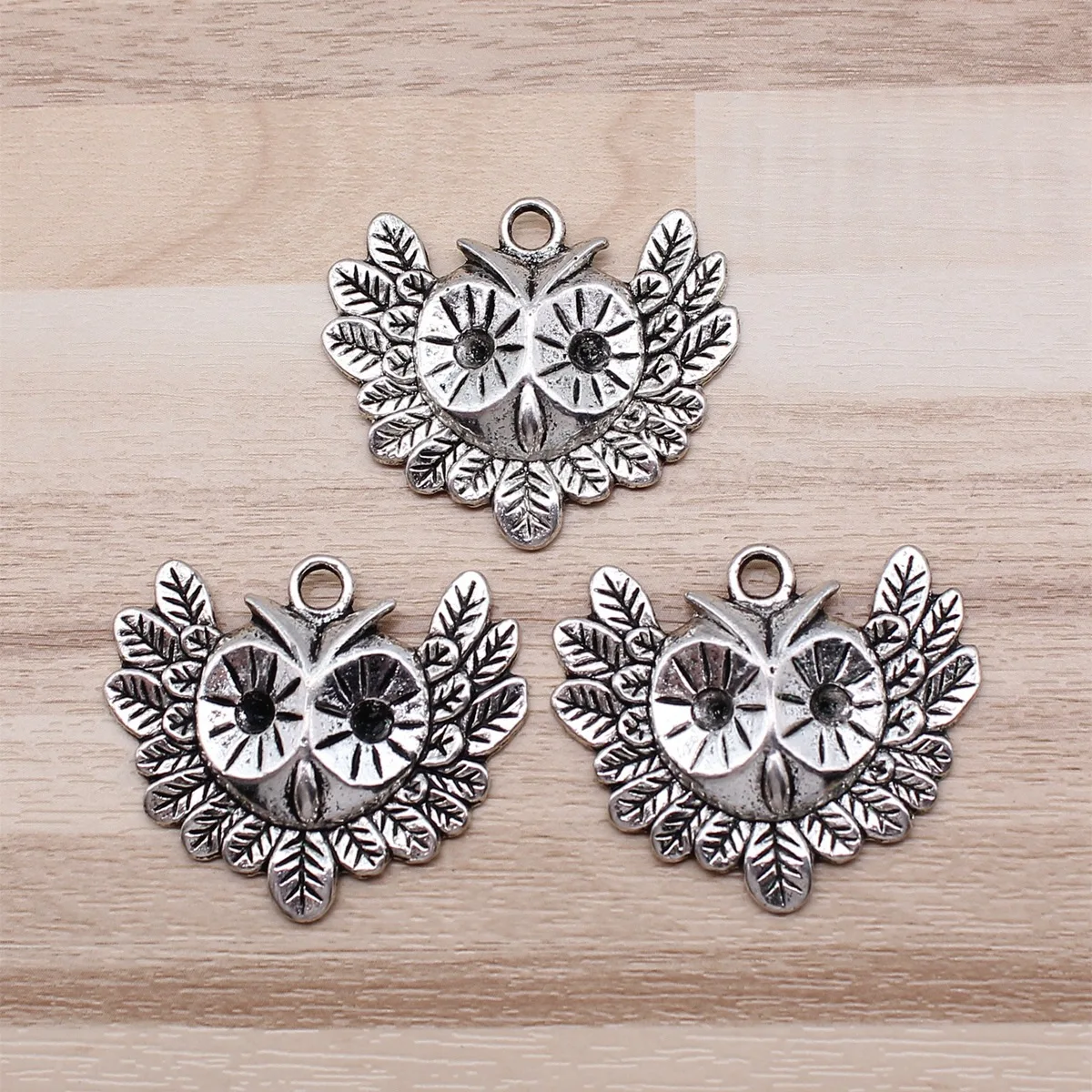 IFOCUS 3pcs/Lot Owl Charms For DIY Jewelry Making Zinc Alloy 35x30mm/1.38x1.18inch