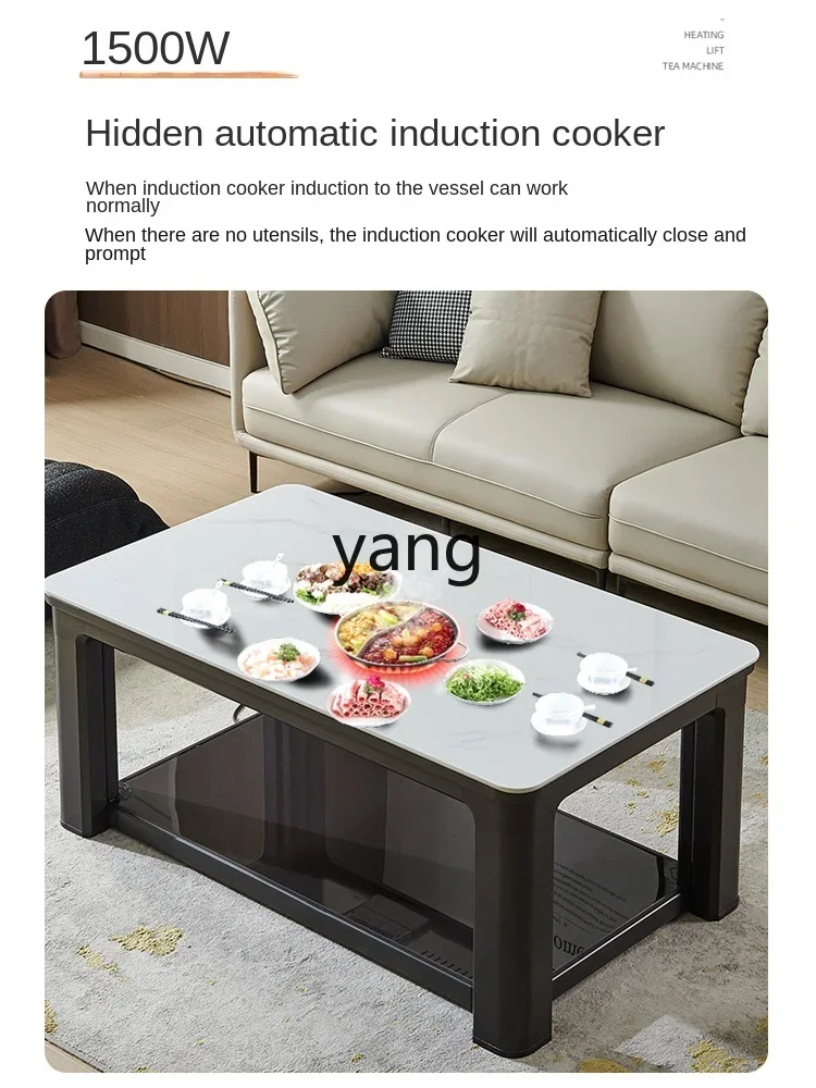 CX Lifting Coffee Table Electric Heating Table Heating Table Induction Cooker dengan Pemanas Naik-Turun