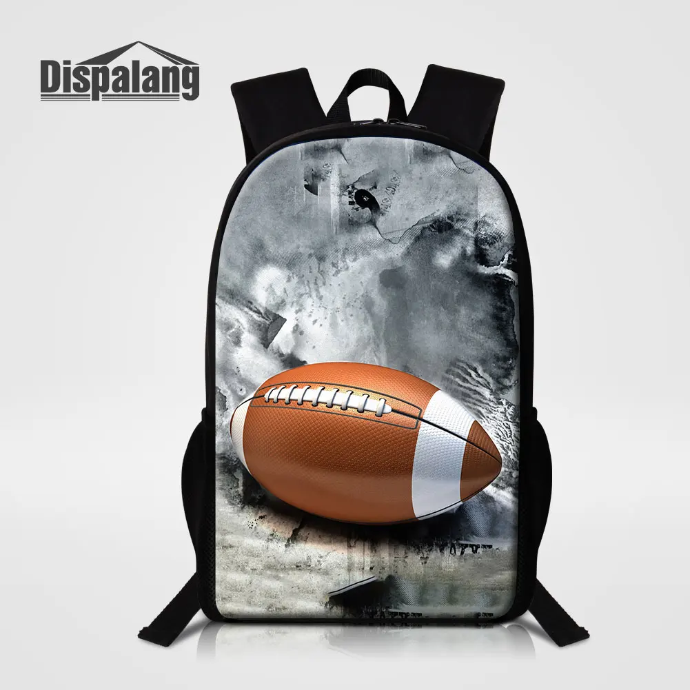 Boys Cool School Backpack Rugbyball Football Pattern Schoolbag For Primary Basketball Print Male Rucksack Children Rugtas